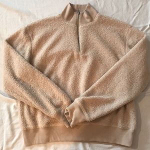 Quarter zip teddy jacket